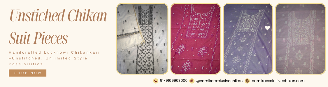 Unstitched Chikankari Suit Pieces – Handmade Luxury from Lucknow